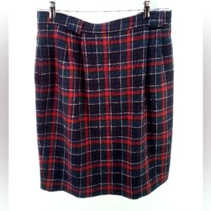 Vintage Brooks Brothers Plaid 100% Pure Wool Skirt Tartan Style Made in USA 14